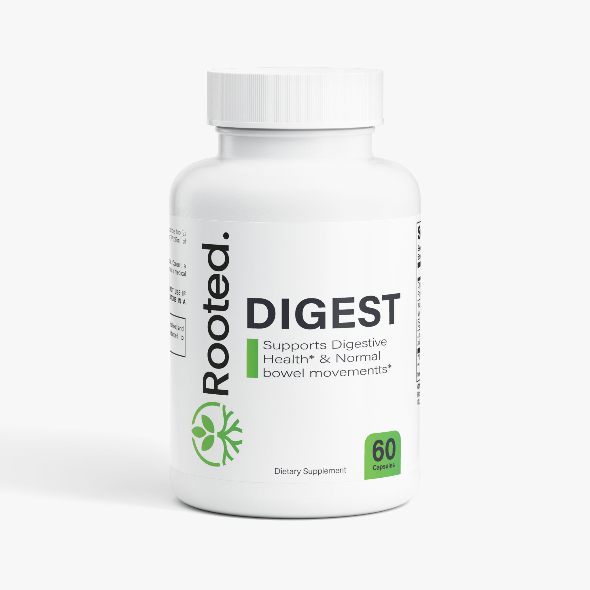 Rooted Digest with Probiotics, Prebiotics & Digestive Enzymes – 60 Capsules