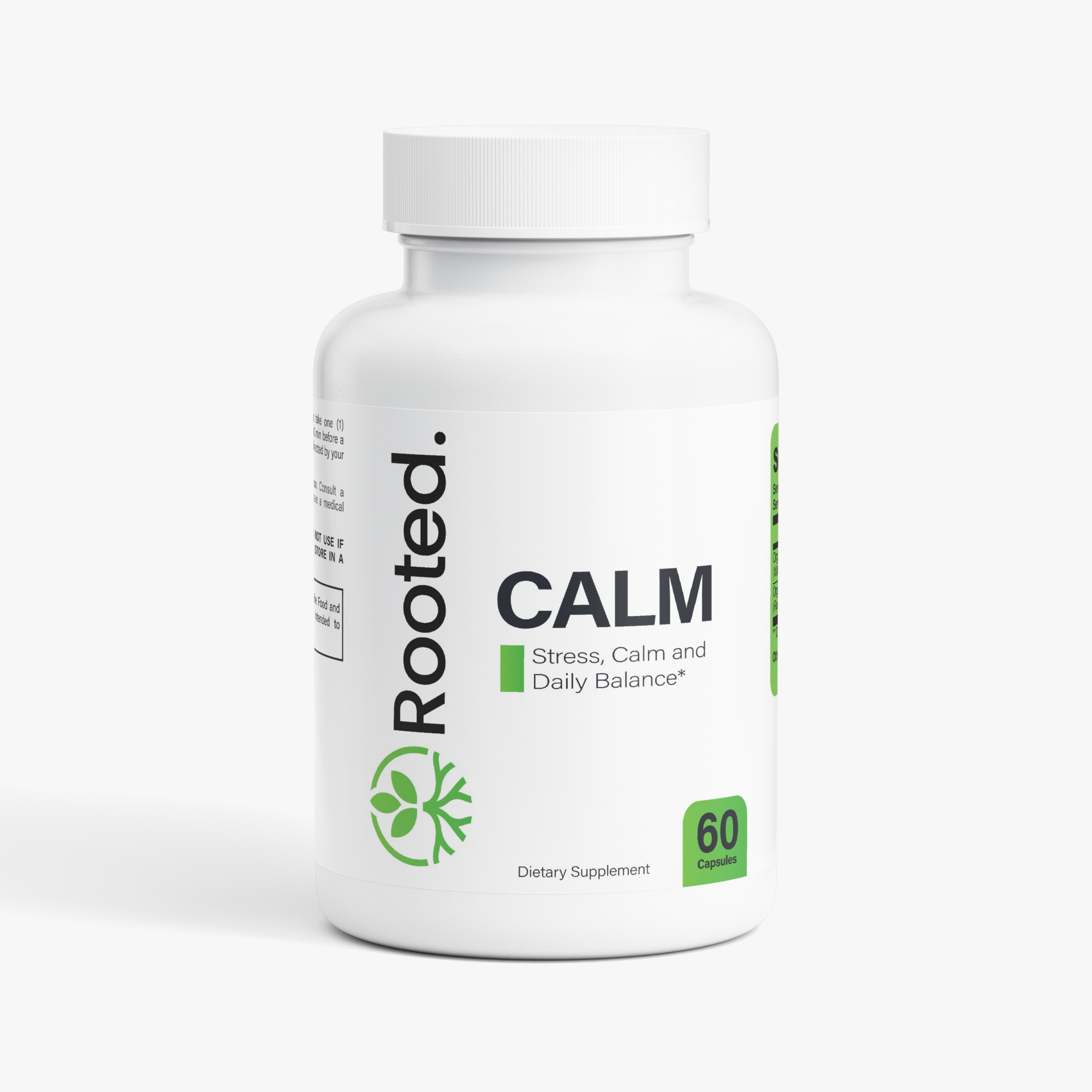 Rooted Calm Organic Ashwagandha with Black Pepper for Stress Support