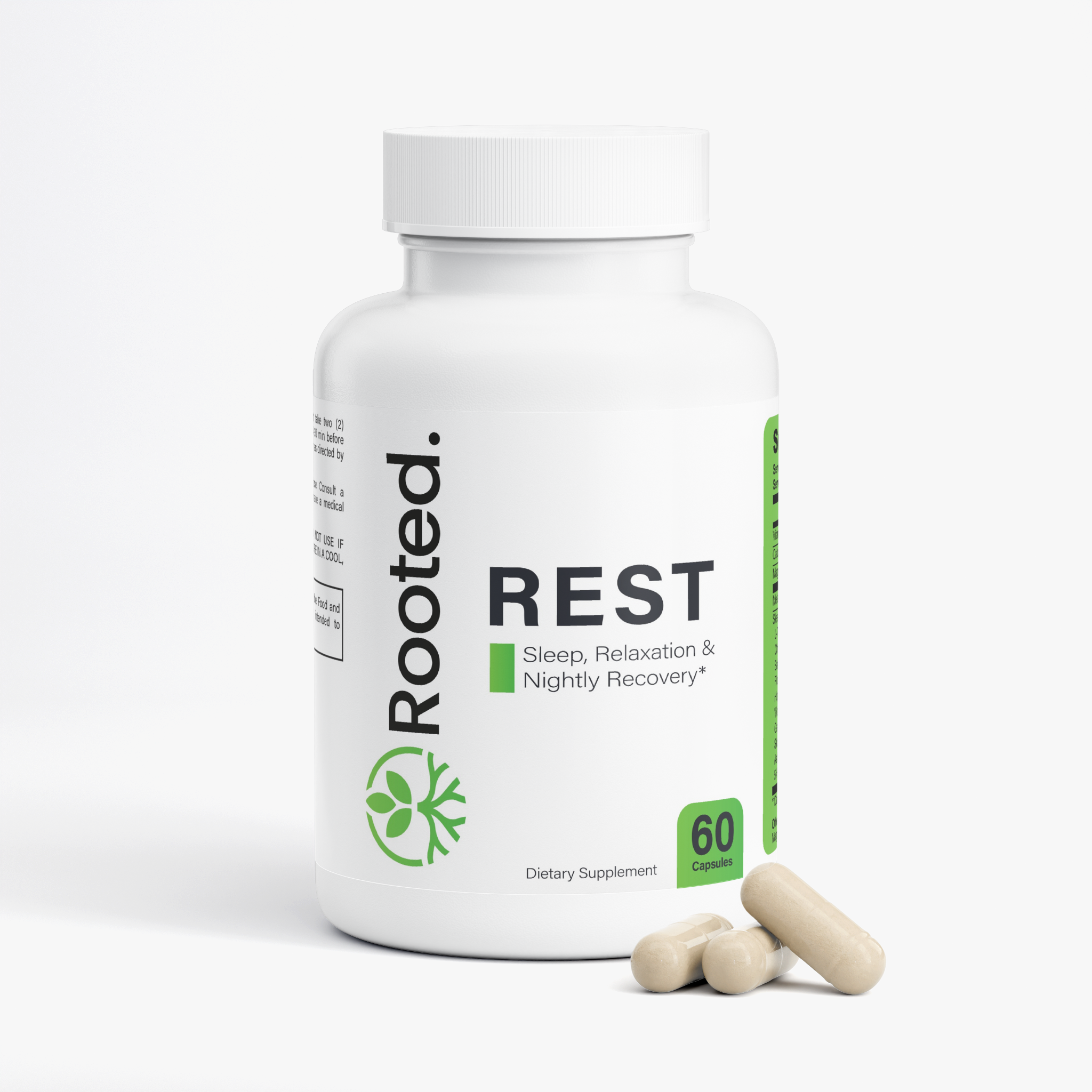 Rooted Rest with Melatonin, Magnesium, GABA & L-Theanine – 60 Capsules