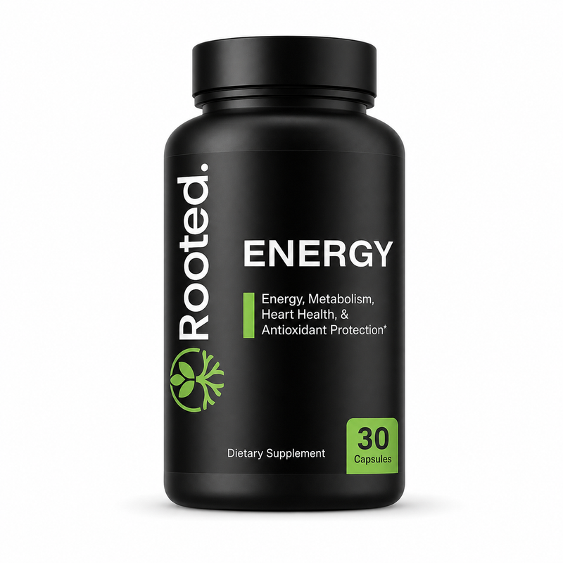 Rooted Energy – Vitamin B12 + CoQ10 Daily Energy Support