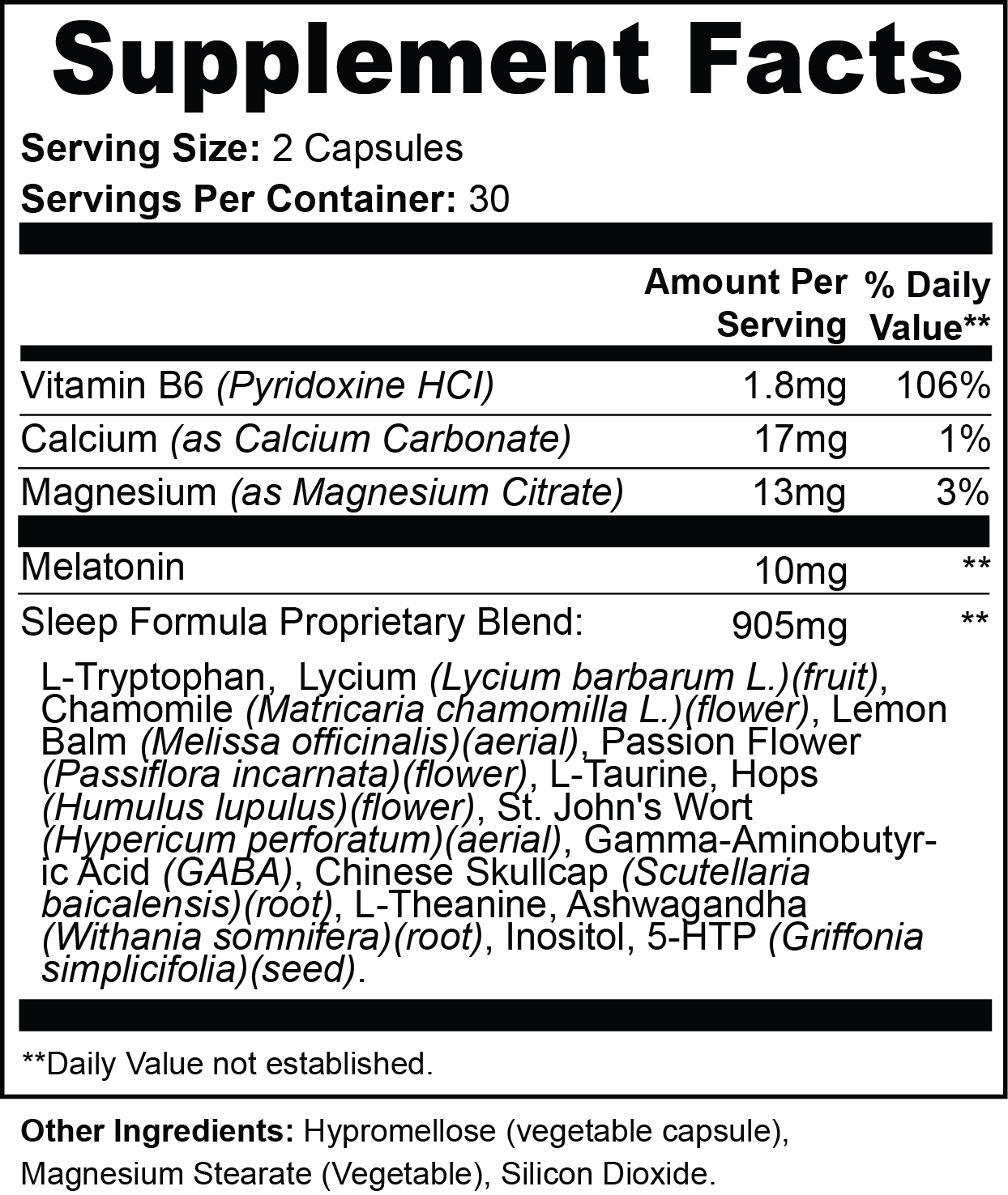 Rooted Rest with Melatonin, Magnesium, GABA & L-Theanine – 60 Capsules